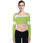 A Minimalist Pattern With Simple Lines And Shapes, Creating A Clean And Modern Aesthetic 02 Velvet Long Sleeve Crop Top