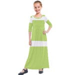 A Minimalist Pattern With Simple Lines And Shapes, Creating A Clean And Modern Aesthetic 02 Kids  Quarter Sleeve Maxi Dress