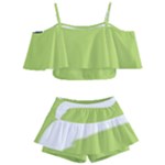 A Minimalist Pattern With Simple Lines And Shapes, Creating A Clean And Modern Aesthetic 02 Kids  Off Shoulder Skirt Bikini