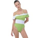 A Minimalist Pattern With Simple Lines And Shapes, Creating A Clean And Modern Aesthetic 02 Frill Detail One Piece Swimsuit