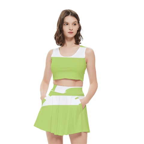 A Minimalist Pattern With Simple Lines And Shapes, Creating A Clean And Modern Aesthetic 02 Women s Crop Top Pleated Skater Rave Skirt from ArtsNow.com