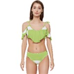 A Minimalist Pattern With Simple Lines And Shapes, Creating A Clean And Modern Aesthetic 02 Ruffle Edge Tie Up Bikini Set	