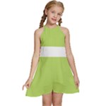 A Minimalist Pattern With Simple Lines And Shapes, Creating A Clean And Modern Aesthetic 02 Kids  Halter Collar Waist Tie Chiffon Dress