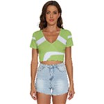 A Minimalist Pattern With Simple Lines And Shapes, Creating A Clean And Modern Aesthetic 02 V-Neck Crop Top