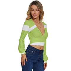 Long Sleeve Deep-V Velour Top 