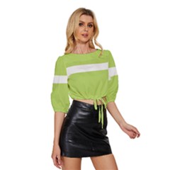 Mid Sleeve Drawstring Hem Top 