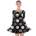 A Minimalist Pattern With Simple Lines And Shapes, Creating A Clean And Modern Aesthetic 03 Long Sleeve Skater Dress