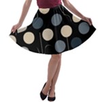 A Minimalist Pattern With Simple Lines And Shapes, Creating A Clean And Modern Aesthetic 03 A-line Skater Skirt