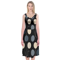 A Minimalist Pattern With Simple Lines And Shapes, Creating A Clean And Modern Aesthetic 03 Midi Sleeveless Dress from ArtsNow.com