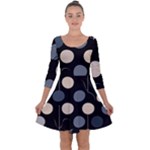 A Minimalist Pattern With Simple Lines And Shapes, Creating A Clean And Modern Aesthetic 03 Quarter Sleeve Skater Dress