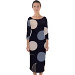 A Minimalist Pattern With Simple Lines And Shapes, Creating A Clean And Modern Aesthetic 03 Quarter Sleeve Midi Bodycon Dress