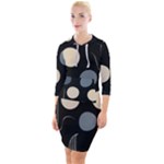 A Minimalist Pattern With Simple Lines And Shapes, Creating A Clean And Modern Aesthetic 03 Quarter Sleeve Hood Bodycon Dress