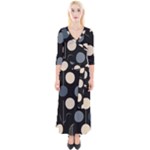 A Minimalist Pattern With Simple Lines And Shapes, Creating A Clean And Modern Aesthetic 03 Quarter Sleeve Wrap Maxi Dress