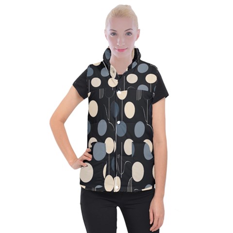 A Minimalist Pattern With Simple Lines And Shapes, Creating A Clean And Modern Aesthetic 03 Women s Button Up Vest from ArtsNow.com