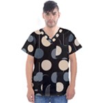 A Minimalist Pattern With Simple Lines And Shapes, Creating A Clean And Modern Aesthetic 03 Men s V-Neck Scrub Top