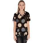 A Minimalist Pattern With Simple Lines And Shapes, Creating A Clean And Modern Aesthetic 03 Women s V-Neck Scrub Top