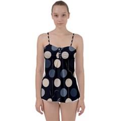 A Minimalist Pattern With Simple Lines And Shapes, Creating A Clean And Modern Aesthetic 03 Babydoll Tankini Top from ArtsNow.com