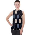 A Minimalist Pattern With Simple Lines And Shapes, Creating A Clean And Modern Aesthetic 03 Mock Neck Chiffon Sleeveless Top