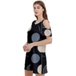 A Minimalist Pattern With Simple Lines And Shapes, Creating A Clean And Modern Aesthetic 03 Women s Cold Shoulder Round Neck Mini Dress