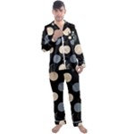 A Minimalist Pattern With Simple Lines And Shapes, Creating A Clean And Modern Aesthetic 03 Men s Long Sleeve Satin Pajamas Set