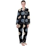 A Minimalist Pattern With Simple Lines And Shapes, Creating A Clean And Modern Aesthetic 03 Women s Long Sleeve Satin Pajamas Set