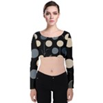 A Minimalist Pattern With Simple Lines And Shapes, Creating A Clean And Modern Aesthetic 03 Velvet Long Sleeve Crop Top