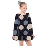 A Minimalist Pattern With Simple Lines And Shapes, Creating A Clean And Modern Aesthetic 03 Kids  Long Sleeve Dress