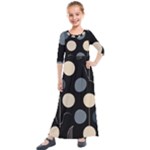 A Minimalist Pattern With Simple Lines And Shapes, Creating A Clean And Modern Aesthetic 03 Kids  Quarter Sleeve Maxi Dress