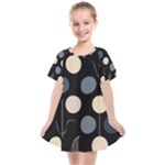 A Minimalist Pattern With Simple Lines And Shapes, Creating A Clean And Modern Aesthetic 03 Kids  Smock Dress