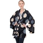 A Minimalist Pattern With Simple Lines And Shapes, Creating A Clean And Modern Aesthetic 03 Long Sleeve Velvet Kimono 