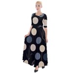 A Minimalist Pattern With Simple Lines And Shapes, Creating A Clean And Modern Aesthetic 03 Half Sleeves Maxi Dress