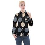 A Minimalist Pattern With Simple Lines And Shapes, Creating A Clean And Modern Aesthetic 03 Women s Long Sleeve Pocket Shirt