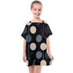 A Minimalist Pattern With Simple Lines And Shapes, Creating A Clean And Modern Aesthetic 03 Kids  One Piece Chiffon Dress