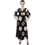 A Minimalist Pattern With Simple Lines And Shapes, Creating A Clean And Modern Aesthetic 03 V-Neck Boho Style Maxi Dress