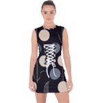 A Minimalist Pattern With Simple Lines And Shapes, Creating A Clean And Modern Aesthetic 03 Lace Up Front Bodycon Dress