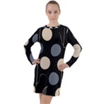 A Minimalist Pattern With Simple Lines And Shapes, Creating A Clean And Modern Aesthetic 03 Long Sleeve Hoodie Dress