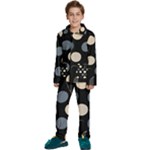 A Minimalist Pattern With Simple Lines And Shapes, Creating A Clean And Modern Aesthetic 03 Kids  Long Sleeve Velvet Pajamas Set