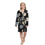 A Minimalist Pattern With Simple Lines And Shapes, Creating A Clean And Modern Aesthetic 03 Kids  Long Sleeve Velvet Lounge Robe