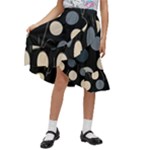 A Minimalist Pattern With Simple Lines And Shapes, Creating A Clean And Modern Aesthetic 03 Kids  Ruffle Flared Wrap Midi Skirt