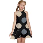 A Minimalist Pattern With Simple Lines And Shapes, Creating A Clean And Modern Aesthetic 03 Kids  Halter Collar Waist Tie Chiffon Dress