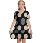 A Minimalist Pattern With Simple Lines And Shapes, Creating A Clean And Modern Aesthetic 03 Kids  Short Sleeve Tiered Mini Dress