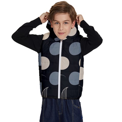 A Minimalist Pattern With Simple Lines And Shapes, Creating A Clean And Modern Aesthetic 03 Kids  Stylish Hooded Puffer Vest from ArtsNow.com