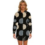 A Minimalist Pattern With Simple Lines And Shapes, Creating A Clean And Modern Aesthetic 03 Womens Long Sleeve Shirt Dress