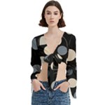 A Minimalist Pattern With Simple Lines And Shapes, Creating A Clean And Modern Aesthetic 03 Trumpet Sleeve Cropped Top