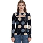 A Minimalist Pattern With Simple Lines And Shapes, Creating A Clean And Modern Aesthetic 03 Women s Cut Out Long Sleeve T-Shirt