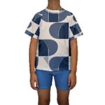 A Minimalist Pattern With Simple Lines And Shapes, Creating A Clean And Modern Aesthetic 04 Kids  Short Sleeve Swimwear