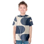 A Minimalist Pattern With Simple Lines And Shapes, Creating A Clean And Modern Aesthetic 04 Kids  Cotton T-Shirt