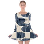 A Minimalist Pattern With Simple Lines And Shapes, Creating A Clean And Modern Aesthetic 04 Long Sleeve Skater Dress