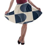 A Minimalist Pattern With Simple Lines And Shapes, Creating A Clean And Modern Aesthetic 04 A-line Skater Skirt