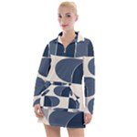 A Minimalist Pattern With Simple Lines And Shapes, Creating A Clean And Modern Aesthetic 04 Women s Long Sleeve Casual Dress